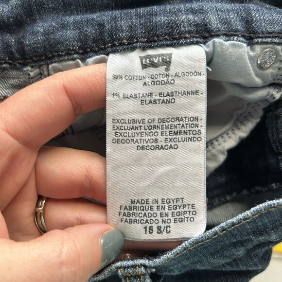 Levis Womens Jeans 16 Short 515 Bootcut Blue Dark Wash Stretch Classic Denim - Picture 4 of 10